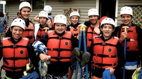 Campers in life jackets