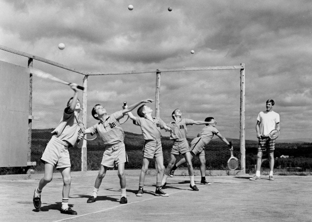 Black and White Volleyball Camp Photo