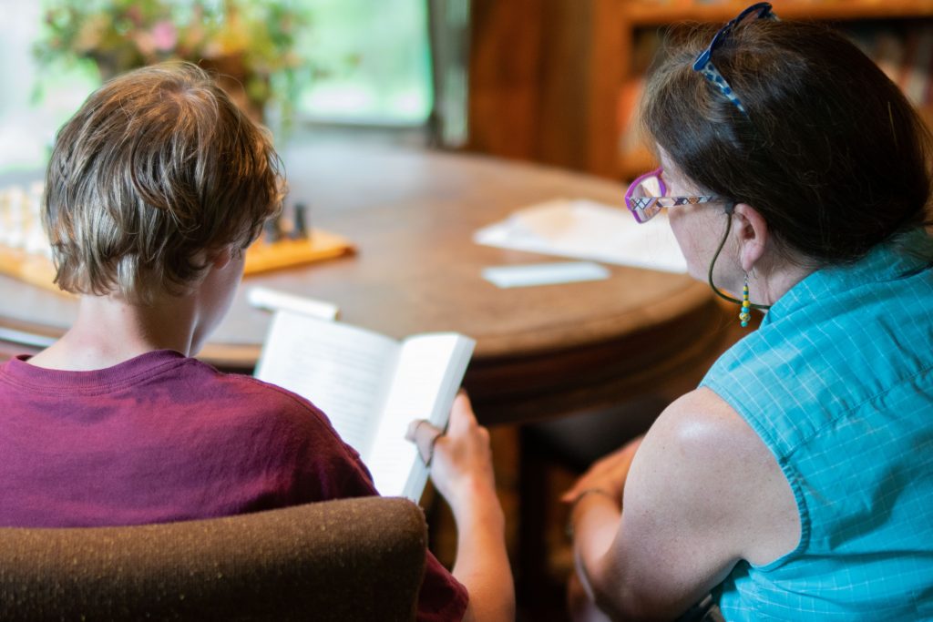 Tutoring session with camper