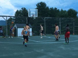 Kids on a basketball court