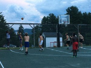 Kids on a basketball court