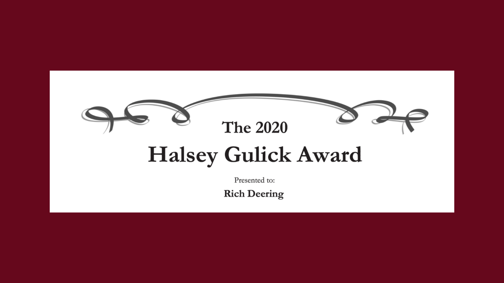 The 2020 Halsey Gulick Award