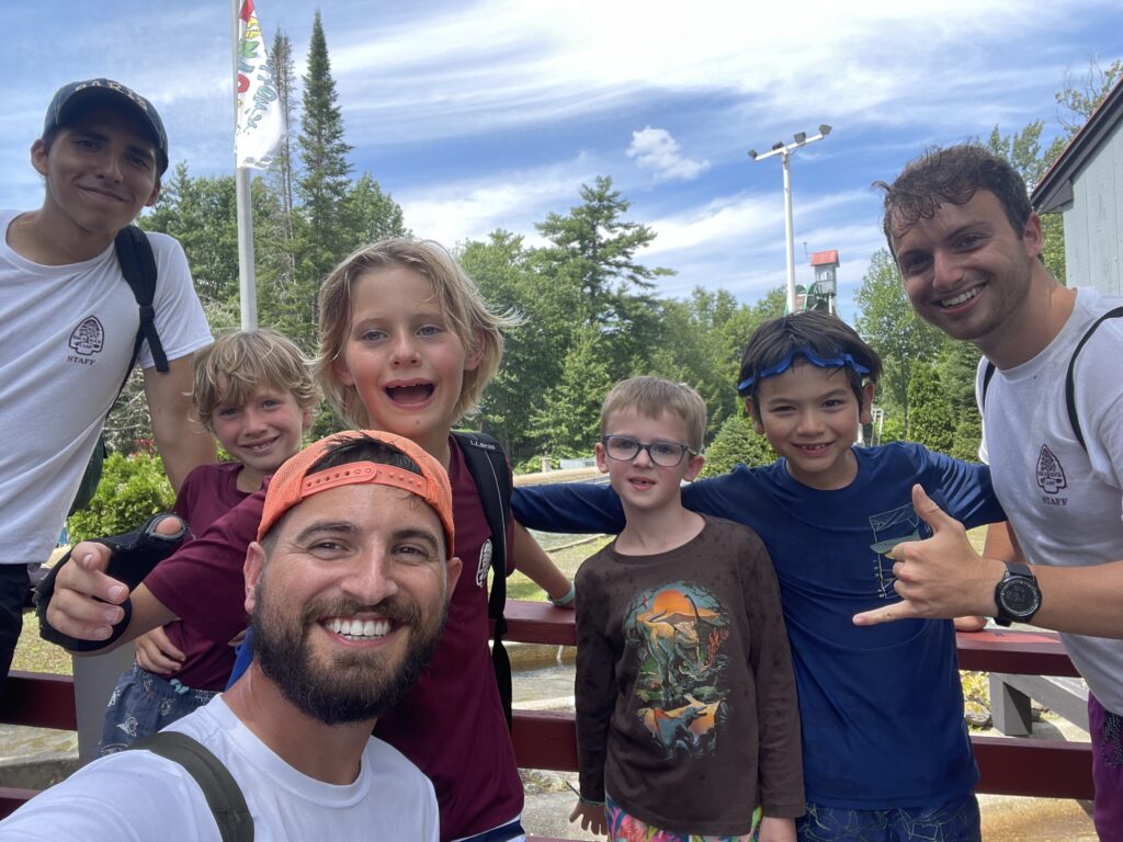 Head Counselor and campers at Funtown USA.